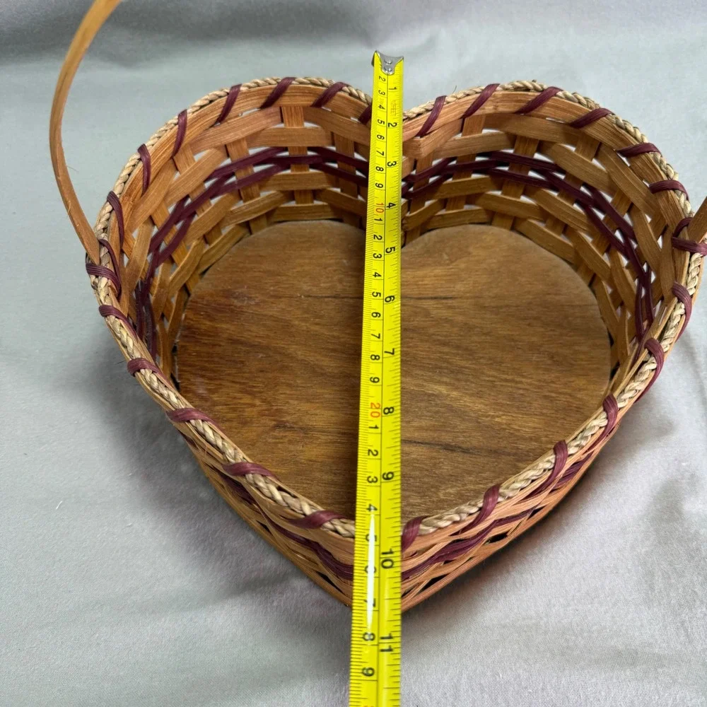 Amish Woven Heart Basket Signed John P. Hershberger Vintage Cottagecore Decor